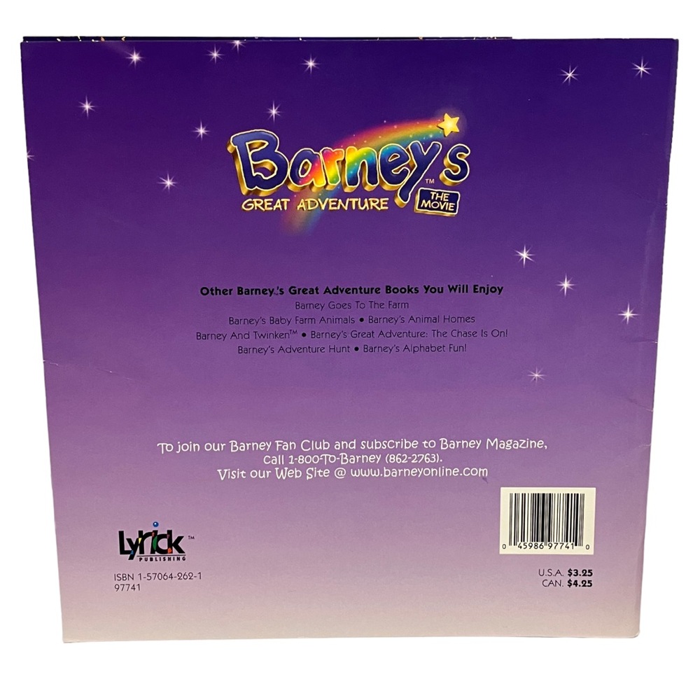 Barney's Great Adventure Paperback Book RARE - Picture 2 of 11